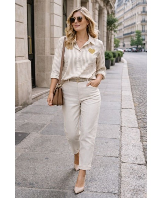 Chemise rayée avec Coeur 