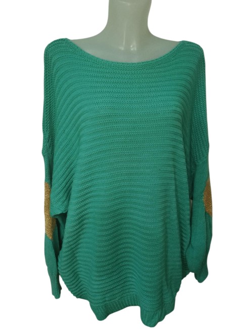 Pull col bateau motif cœurs sur manches