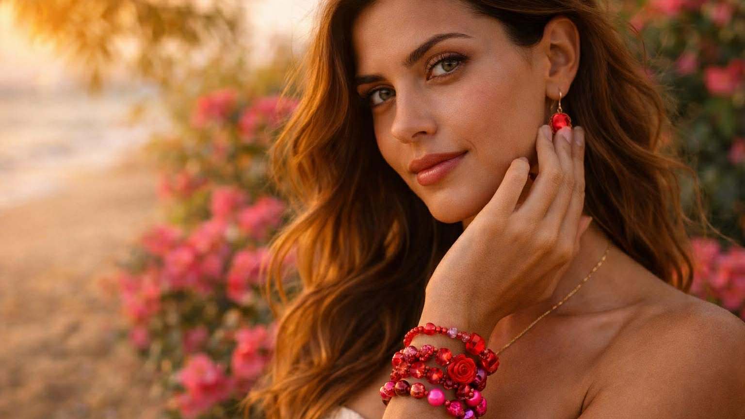 Une collection inspirée par la chaleur du Sud,  mêlant fleurs délicates, perles vibrantes et teintes profondes.