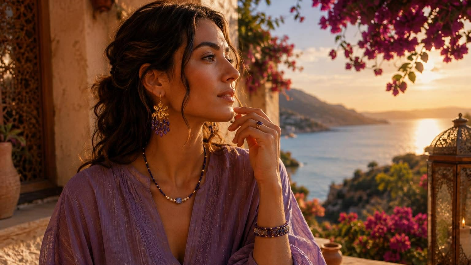 Collection Reflets d’Orient, des bijoux bohème chic aux inspirations orientales, mêlant pierres naturelles, perles colorées et détails dorés pour une allure chic et raffinée