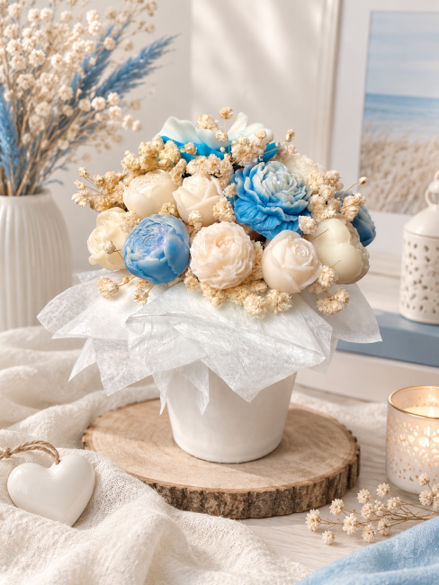 Bouquet parfumé bleu - Monoï