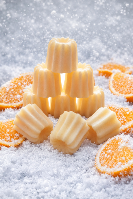 Galet fondant  "Orange givrée"