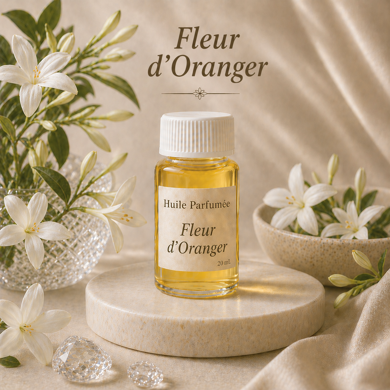 Huile parfumée Fleur d'oranger Florale 20 ml – Pour diffuseur &  brûle-parfum | Concentré Recharge diffuseur voiture | Naturelle &  artisanale | Bien-être, senteurs & arômes