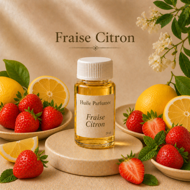 Huile parfumée Fraise Citron Fruitée 20 ml – Pour diffuseur &...