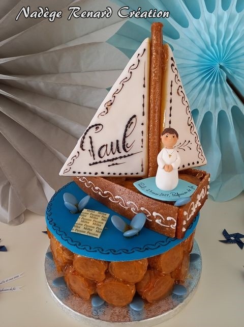 cake toppers garçon pofession de foi Paul gâteau 2