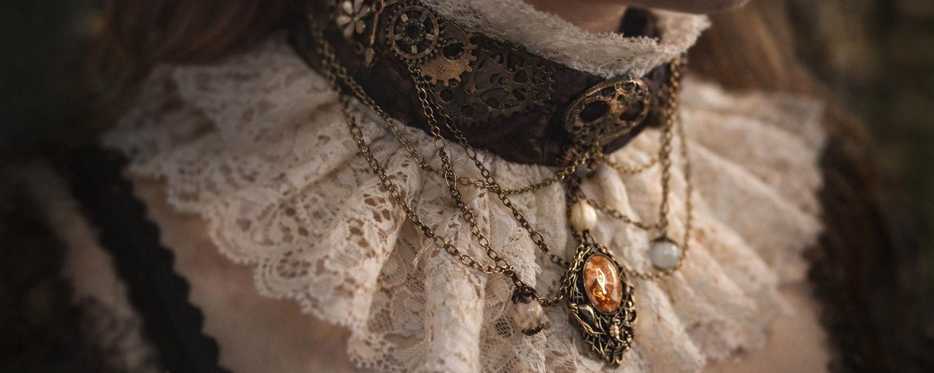 Collier victorien steampunk bijou artisanal femme style ancien et elegant
