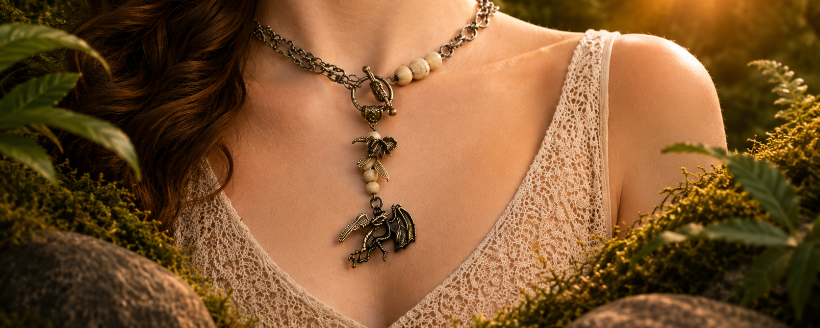 Bijoux artisanaux fantasy et mythologies anciennes, talismans inspirés des légendes et créatures mythiques