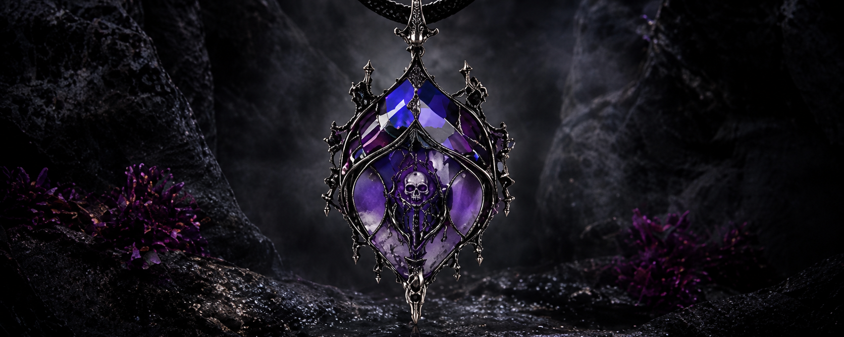 Bijoux gothiques et punk rock artisanaux, talismans sombres inspirés de l’univers gothique romantique et rock