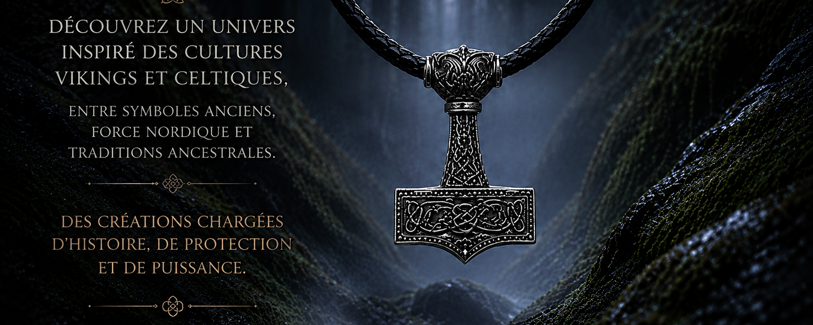 Bijoux vikings et celtiques artisanaux, talismans nordiques inspirés des runes et mythologie scandinave