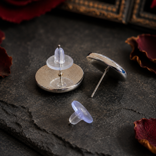 Fermoir des boucles Le Dernier Bal d'Isolde Fermoir puce en acier inoxydable avec poussoir silicone des boucles Le Dernier Bal d'Isolde