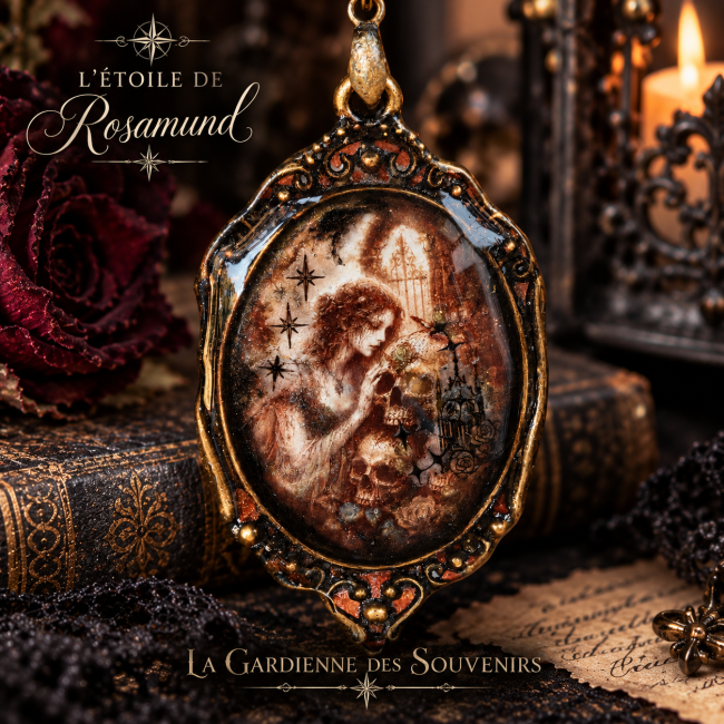 Collier gothique artisanal La Gardienne des Souvenirs, pièce unique de la collection L’Étoile de Rosamund