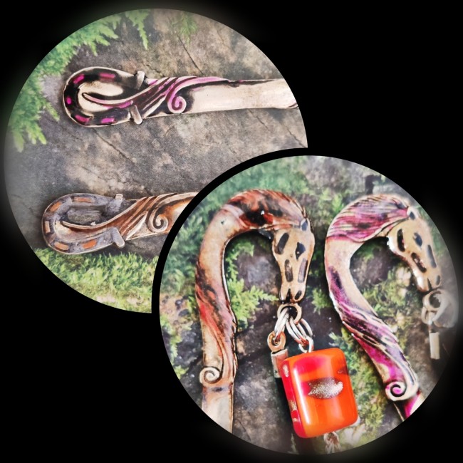 Détail émaillage fait main marque page cheval en métal argent tête de cheval finition artisanale