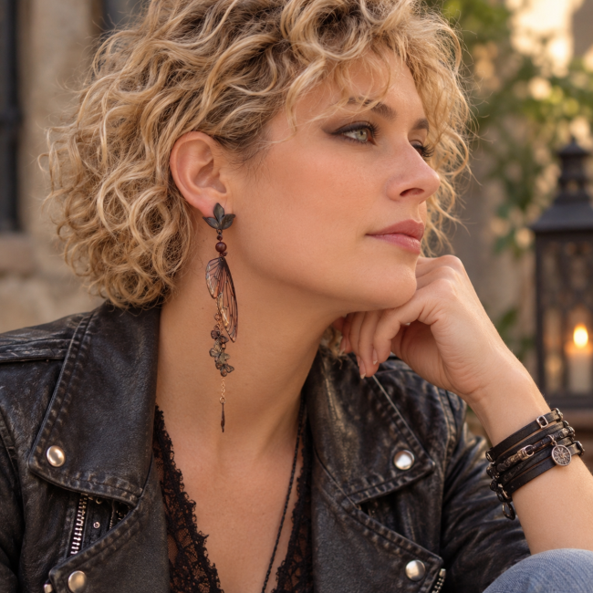 Boucles d’oreilles Le Chat des Treize Lunes dans leur écrin Présentation des boucles d’oreilles Le Chat des Treize Lunes dans leur écrin, accompagnées de leur certificat de création.