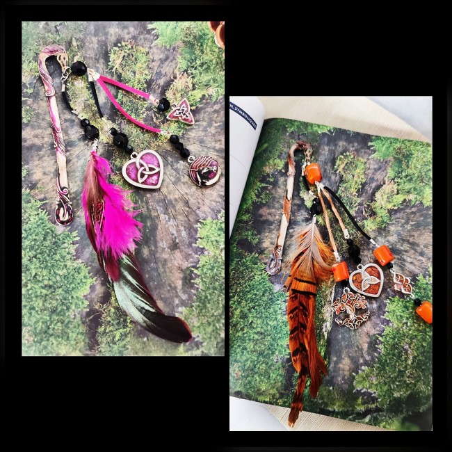 Deux variations d’Alsvinn, entre feu et ombre : fuchsia intense ou orange solaire, toujours portées par la même énergie protectrice.