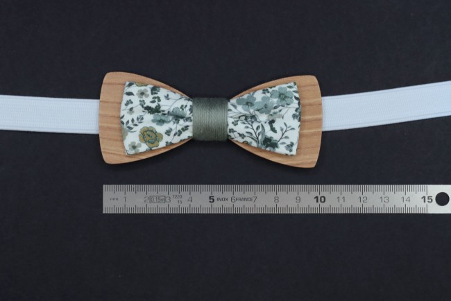 Lot noeud pap bois tissu liberty sauge eucalyptus homme et ado''