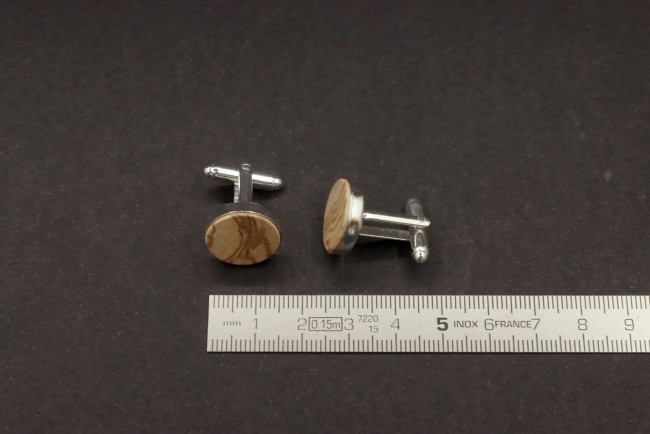 Lot de 3 noeuds papillon loupe de frene olivier et boutons de manchette ronds assortis''''