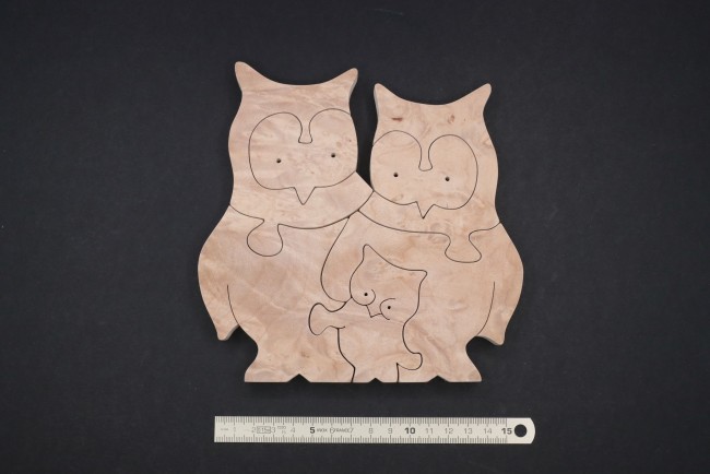 Puzzle bois enfant hibou chouette 7 pièces''
