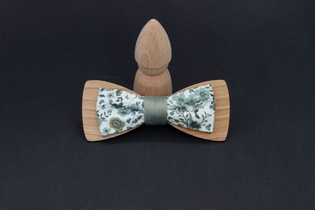 Lot noeud pap bois tissu liberty sauge eucalyptus homme et ado''''