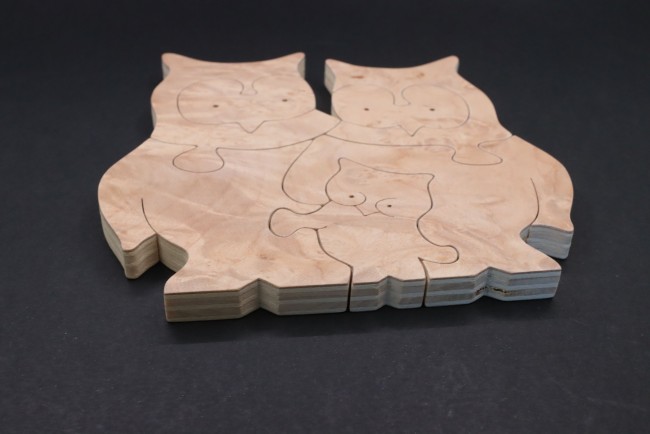 Puzzle bois enfant hibou chouette 7 pièces'