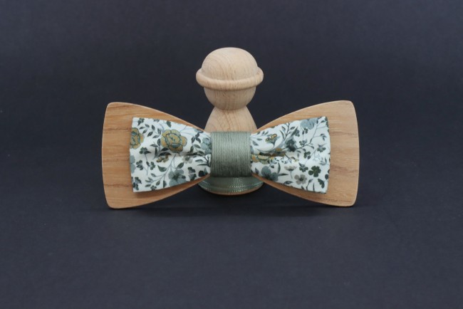 Lot noeud pap bois tissu liberty sauge eucalyptus homme et ado''''''