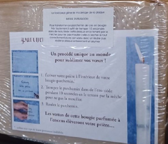 utilisation bougie parchemin