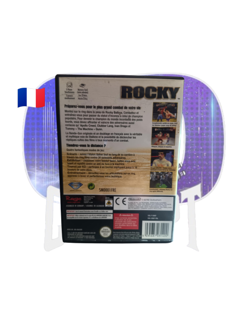 Photo de l'arrière du jeu Rocky sur GameCube