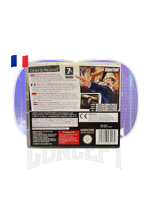 Photo de l'arrière du jeu Phoenix Wright Ace Attorney sur DS