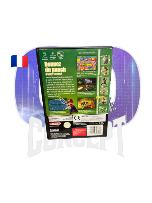 Mario Power Tennis GameCube back Photo de l'arrière du jeu Mario Power Tennis sur GameCube