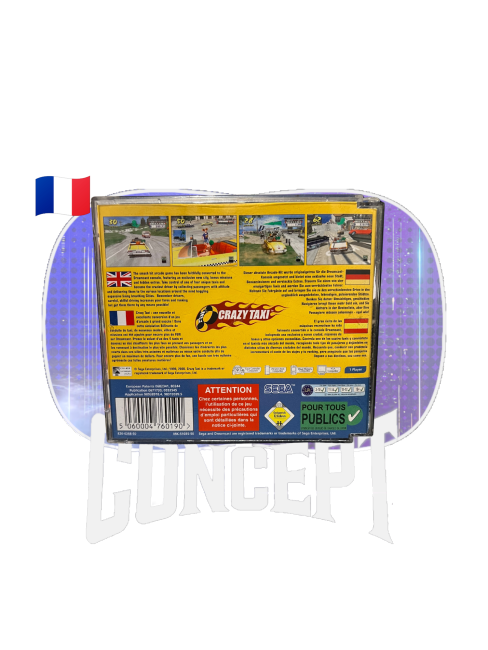 Photo de l'arrière du jeu Crazy Taxi sur Dreamcast