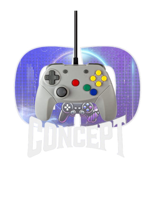 Photo de face de la manette non officielle filaire pour Nintendo 64