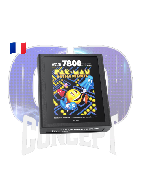 Atari 2600+ Pac-Man Edition Cartridge Photo de la cartouche incluse avec l'Atari 2600+ Pac-Man Edition