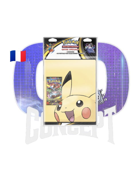 Portfolio Pokémon Méga-Évolution Pikachu front Photo de face du portfolio Pokémon Méga-Évolution Pikachu