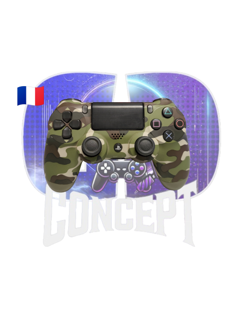 Photo de face de la Dualshock 4 Camo Green