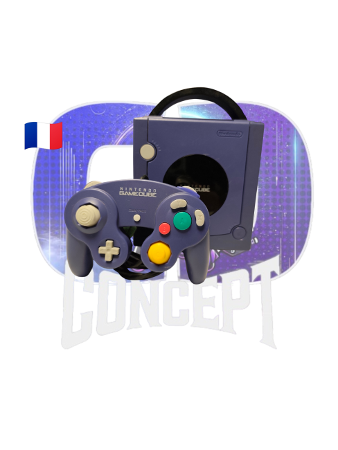 GameCube indigo en loose  Photo de l'ensemble console + manette GameCube Indigo en loose