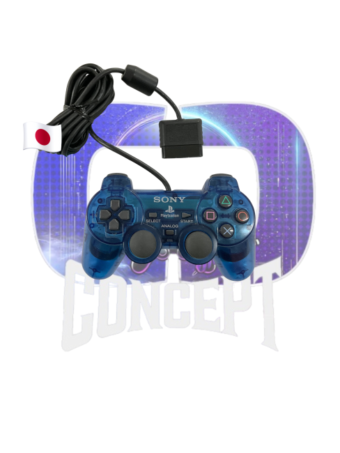 Photo de la Dualshock 2 bleue transparente PS2