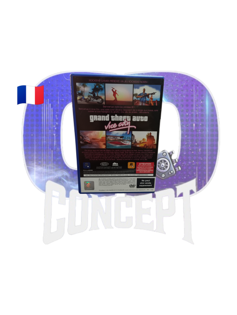 Photo de l'arrière du jeu GTA Vice City sur PS2