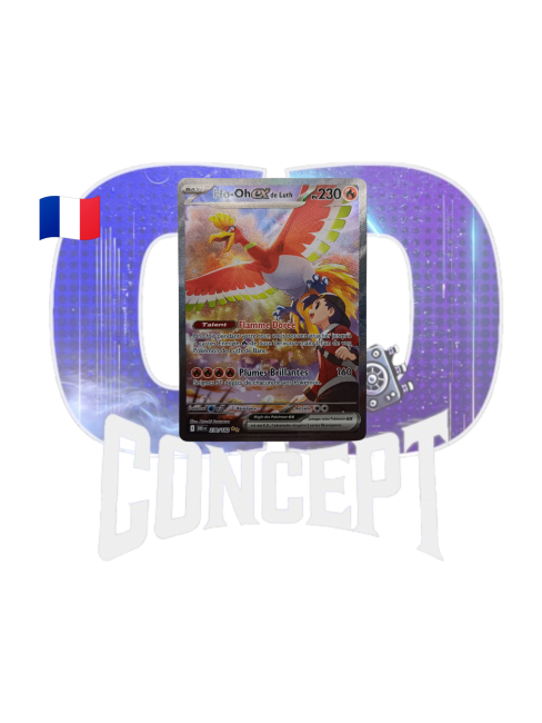 Carte Pokémon Ho-Oh Ex de Luth alternative 230-182 Ev10 Rivalités Destinées front Photo de face de la carte Ho-Oh Ex de Luth alternative full art 230/182 Ev 10
