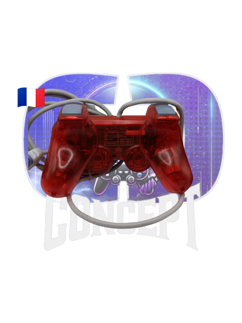 Photo de dos de la Dualshock Rouge transparente PS1