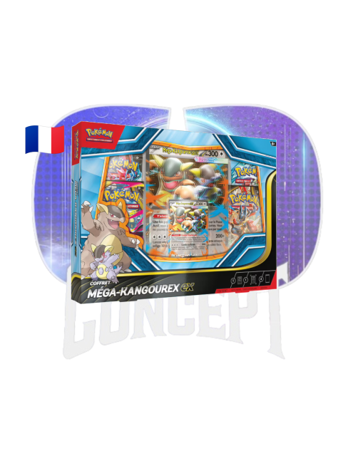 Coffret Pokémon Méga Kangourex Ex front Photo de face du Coffret Pokémon Mega Kangourex Ex