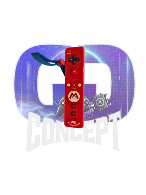 Photo de face de la Wii Remote Plus Mario Wii et WiiU