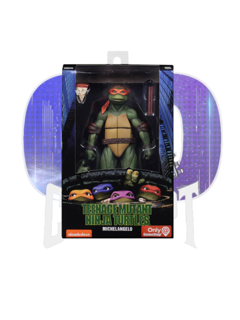 Photo de la boîte de la  figurine NECA Michelangelo TMNT Movie 1990 18 cm 