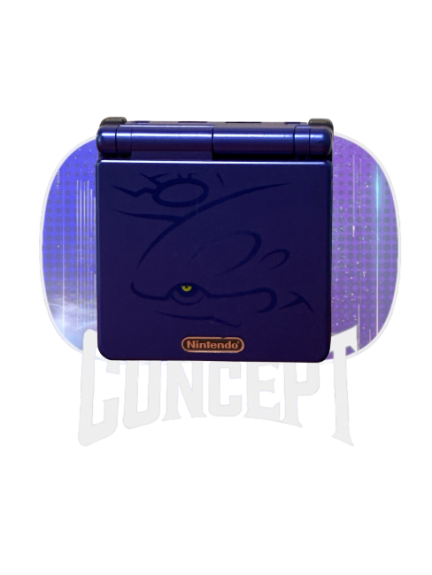 Game Boy Advance SP Kyogre Edition front Photo de face de la Game Boy Advance SP Kyogre Edition