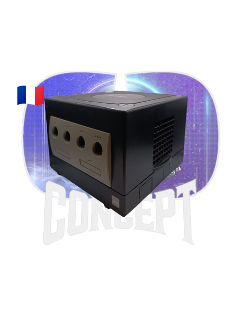Photo de profil de la console Nintendo GameCube noire en loose