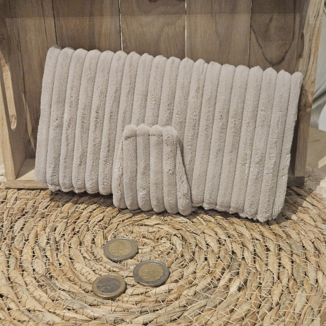 Portefeuille POPY velours côtelé d'ameublement grosses côtes coloris beige modèle otma