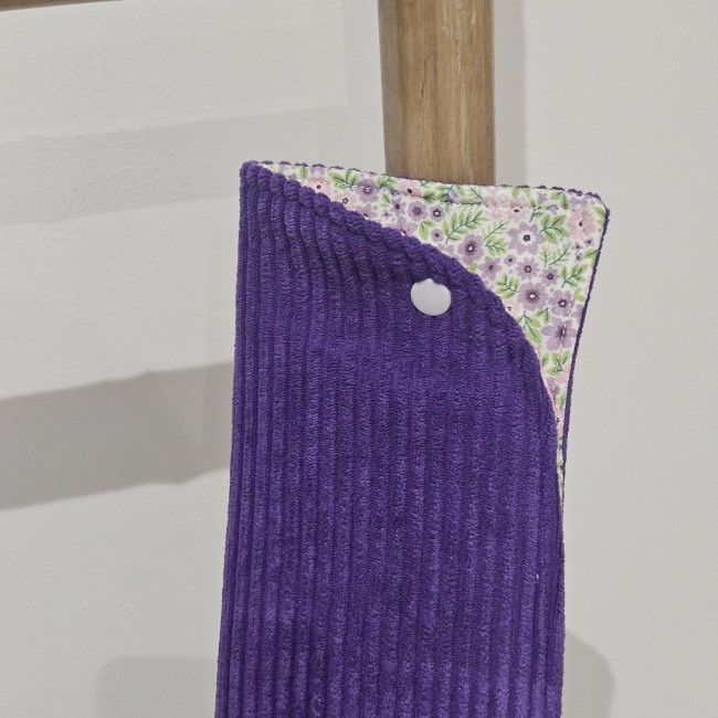 Etui à lunettes en velours côtelé coloris violet 