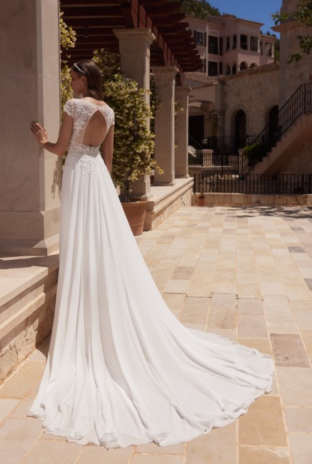 Robe de mariée Bianco destockage, robe Agate bianco, robe de mariée fluide mousseline Robe de mariée bohème champêtre