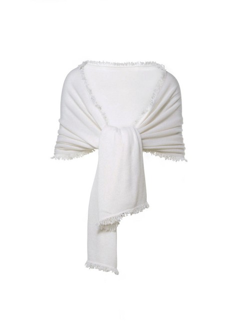 étole chaude pour mariée, étole de mariée d'hiver, écharpe cachemire mariage