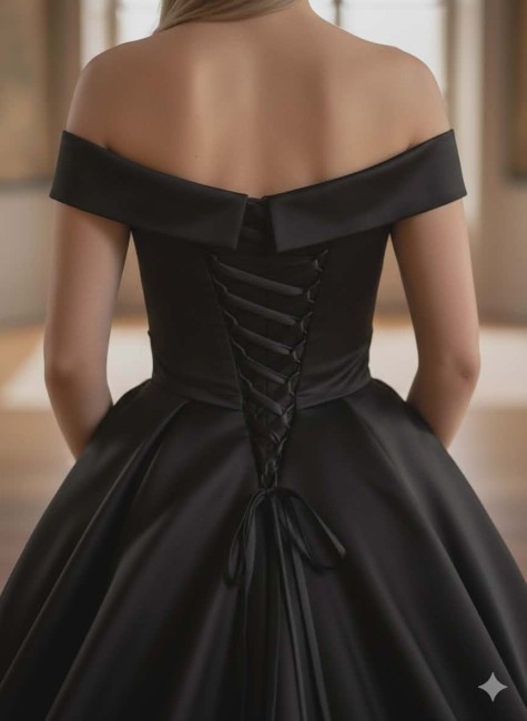 robe de mariée en satin noir