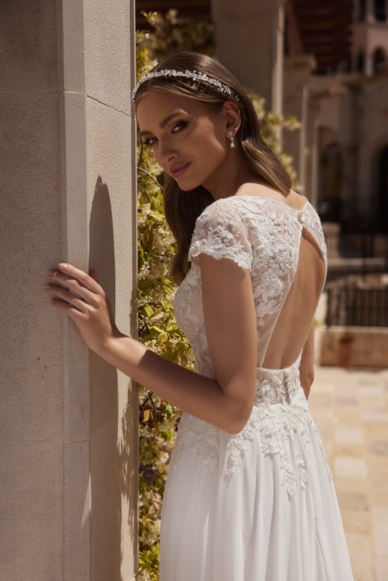 Robe de mariée Bianco destockage, robe Agate bianco, robe de mariée fluide mousseline Robe de mariée bohème champêtre