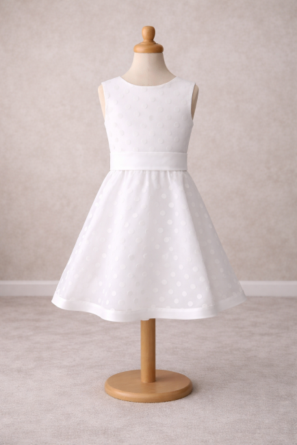robe de cérémonie enfant, communion, mariage, ivoire.